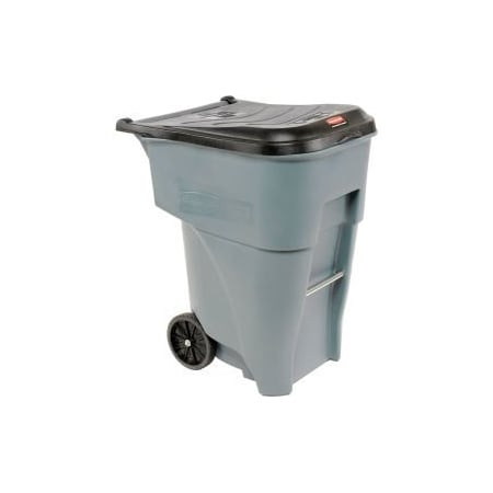 Rubbermaid Commercial 95 Gallon Rubbermaid Large Mobile Waste Receptacle - Gray With Lid FG9W2200GRAY